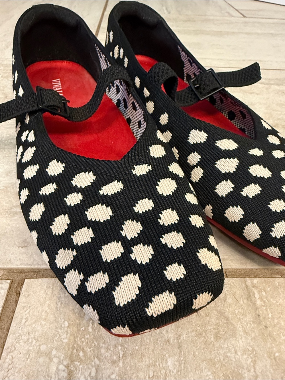 VIVAIA Square-Toe Mary Janes (Margot Mary-Jane) Flats Dots EU 39.5 US 8.5 - Picture 6 of 16